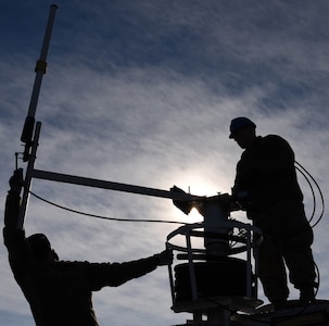 Members of the 106th Rescue Wing’s Communication Squadron set up a Mobile Emergency Response Center (MERC) at Westhampton Beach, N.Y., Nov. 6, 2021. The MERC allows disaster responders to establish reliable broadcast and reception in areas where communication infrastructure has been damaged.