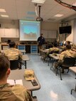 Erik Martin, a Communications-Electronics Command Logistics Assistance Representative assigned to the 405th Army Field Support Brigade’s Army Field Support Battalion Germany, trains Soldiers from 1st Battalion, 4th Infantry Regiment on high frequency systems and antenna theory in Vilseck, Germany. (U.S. Army courtesy photo)