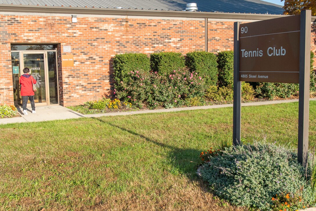 The Tennis Club located on Skeel Ave features four LED lit tennis courts for players to enjoy at Wright-Patterson Air Force Base, Ohio. The club also offer courses for kids and beginners in addition to a tennis cardio nights. (U.S. Air Force photo by Wesley Farnsworth)