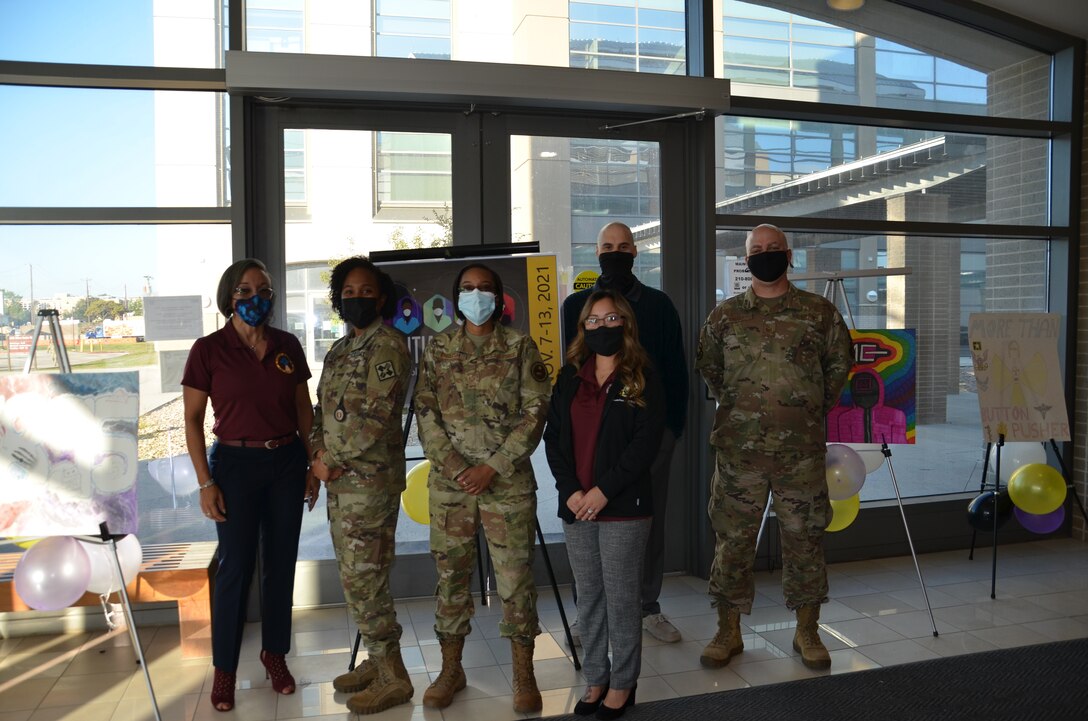 During Radiologic Technology Week, the Medical Education and Training Campus Radiologic Technologist program held a Student Poster Competition. The program director, Ms. Stefania Green (far left), and some of her instructors take in the artwork on display in the Heroes Hall lobby.