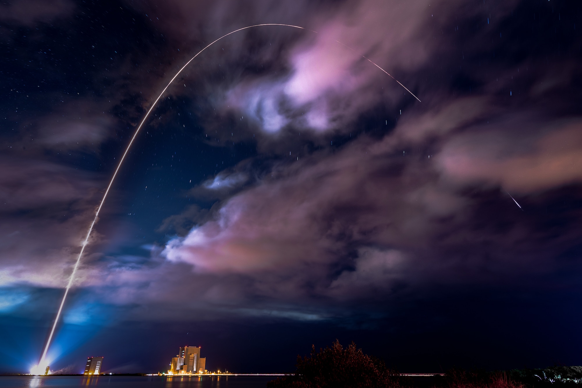 A United Launch Alliance Atlas V rocket carrying NASA’s Lucy spacecraft launches from Space Launch Complex 41 at Cape Canaveral Space Force Station, Fla., Oct. 16, 2021. The spacecraft will be the first to explore Jupiter’s Trojan asteroids, which could bring new insight to the history of the solar system. (U.S. Space Force photo by Joshua Conti)