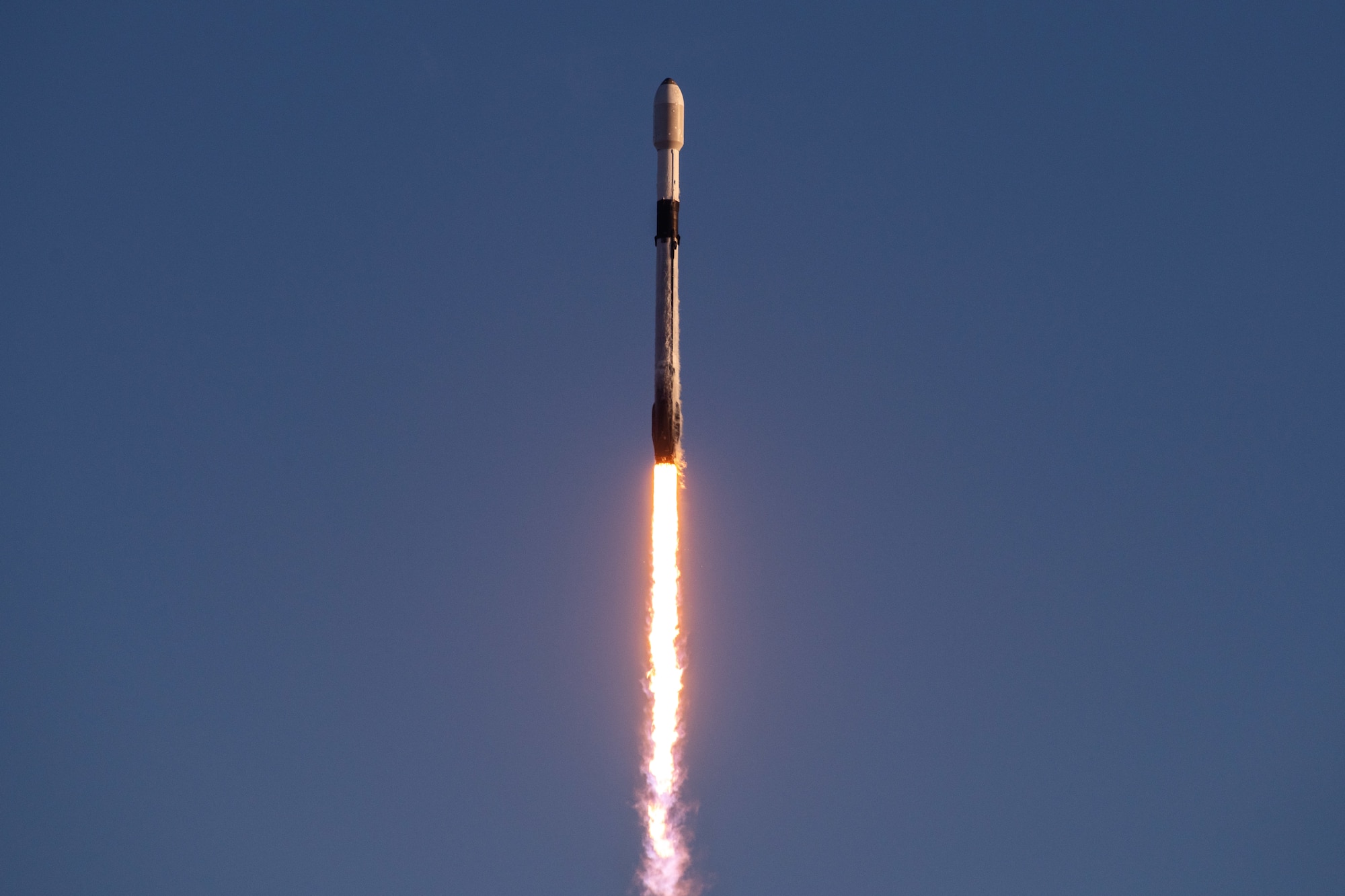 A SpaceX Falcon 9 rocket launches from Space Launch Complex 40 at Cape Canaveral Space Force Station, Fla., Nov. 13, 2021. The rocket carried 53 Starlink satellites into orbit. (U.S. Space Force photo by Joshua Conti)