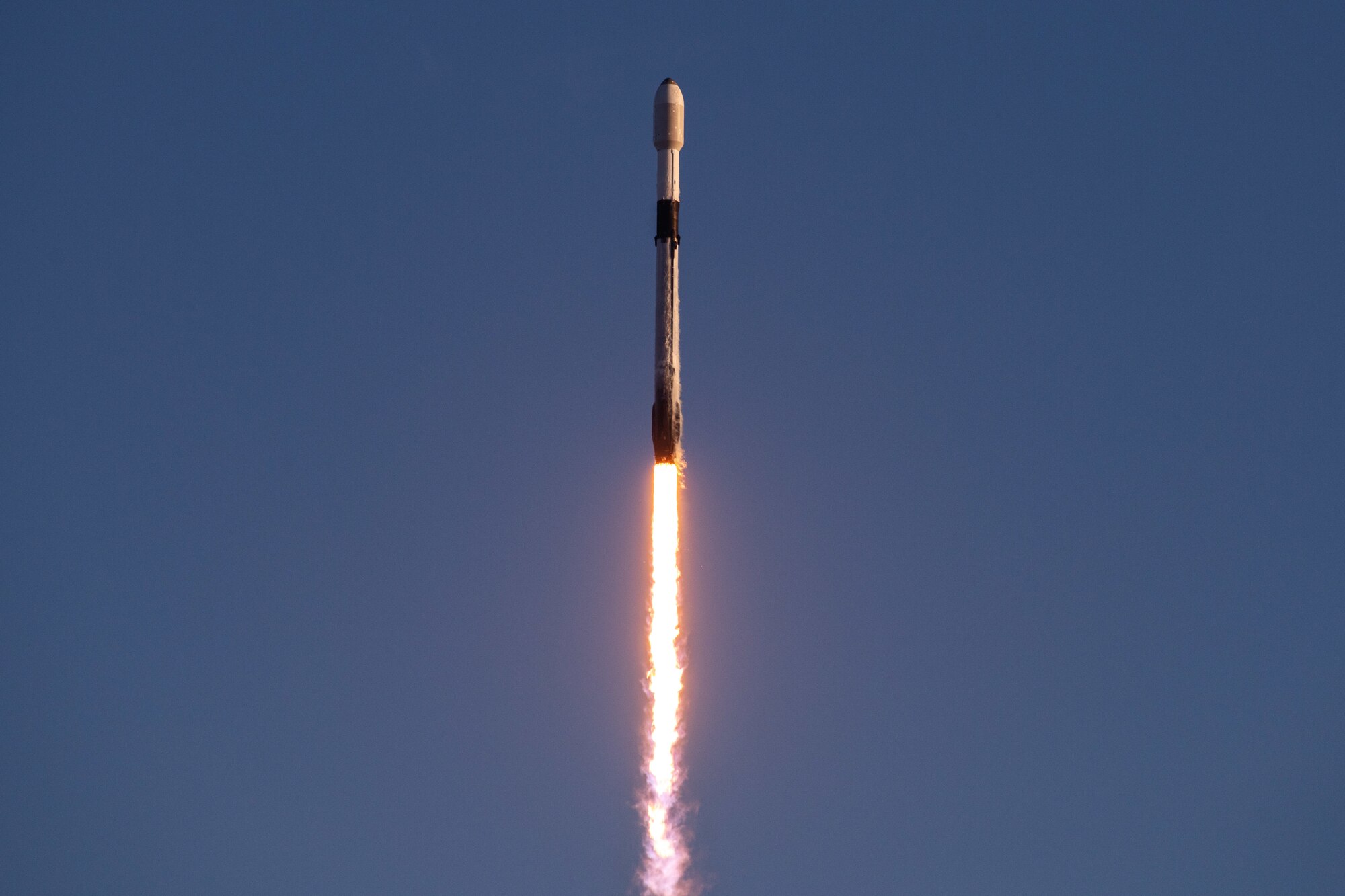 A SpaceX Falcon 9 rocket launches from Space Launch Complex 40 at Cape Canaveral Space Force Station, Fla., Nov. 13, 2021. The rocket carried 53 Starlink satellites into orbit. (U.S. Space Force photo by Joshua Conti)