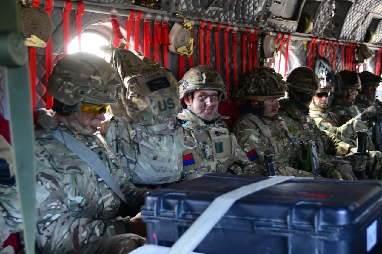 British and American soldiers participate in a joint military exercise in Norway.