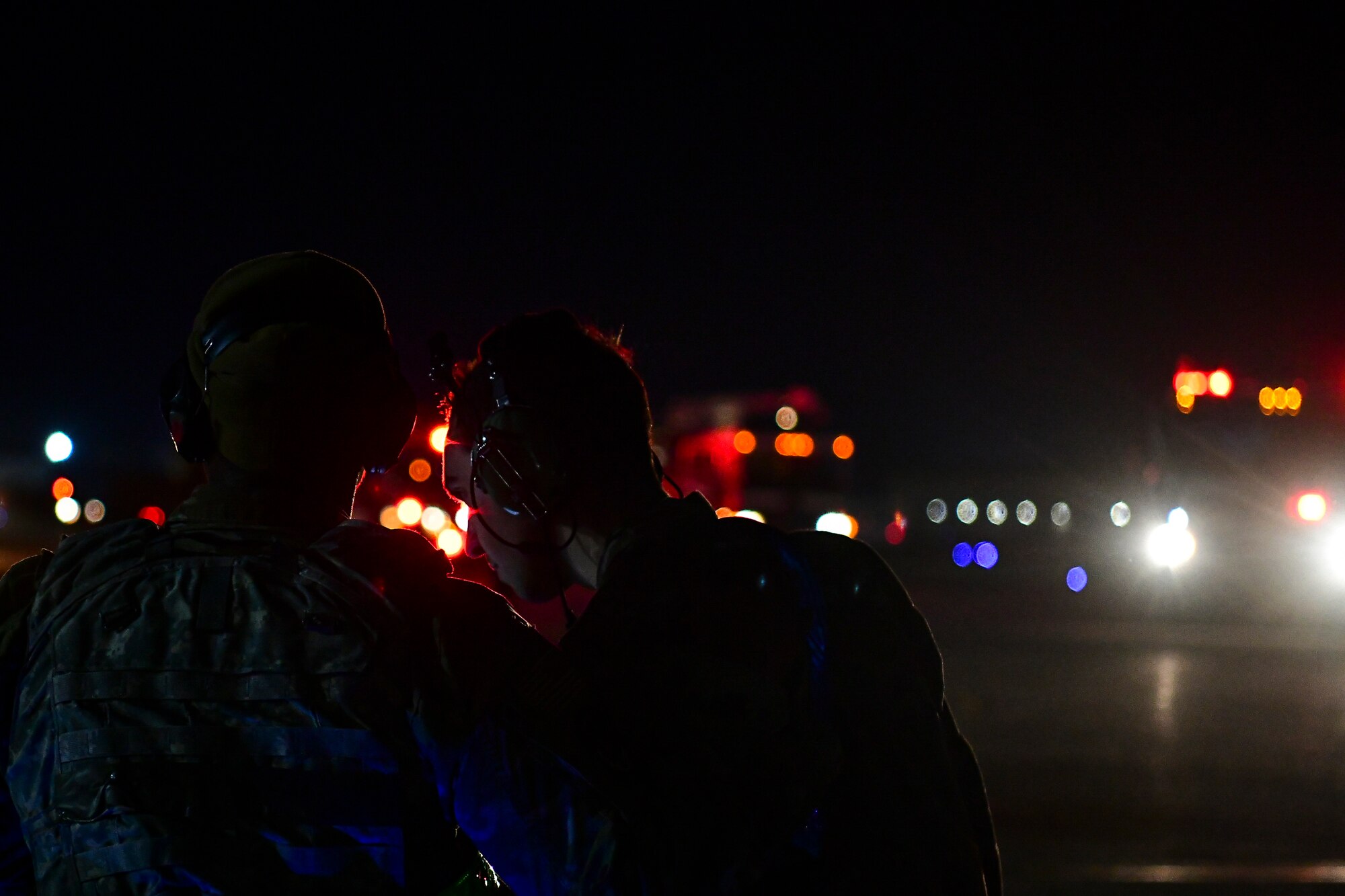 Inspectors monitor a scene.