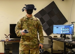 Hauversburk is the artificial intelligence and machine learning team lead of the Alamo Spark Cell and coordinates problem solving, solution implementation, industry outreach, and training. The Alamo Spark Cell created virtual and augmented reality supplemental training aids and set up a space with virtual reality headsets within the student dormitory.