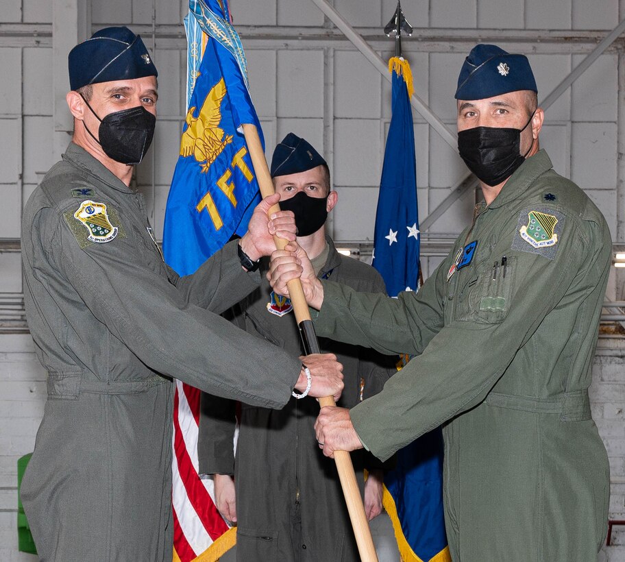 An Airman assumes command of a squadron.