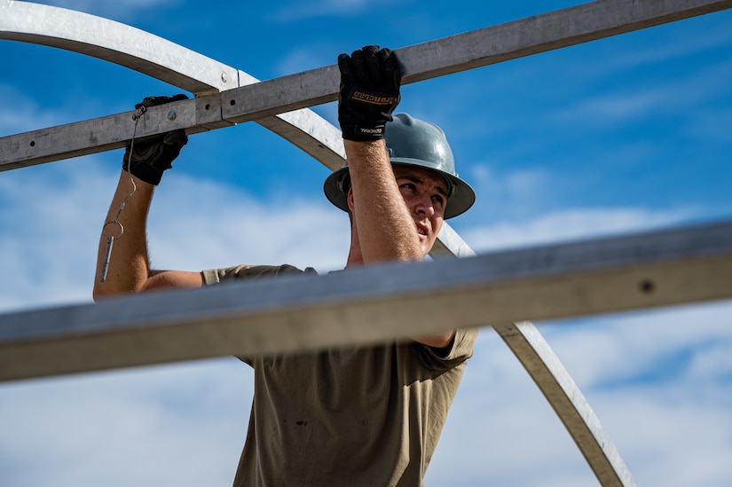A man works on a construction site.
