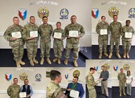 The 405th Army Field Support Brigade conducted an awards ceremony at the brigade headquarters on Daenner Kaserne in Kaiserslautern Nov. 17 to recognize brigade personnel for exceptional achievement supporting Operation Allies Refuge and Operation Allies Welcome. In addition, PCS and service awards, as well as on-the-spot and special act awards were presented.