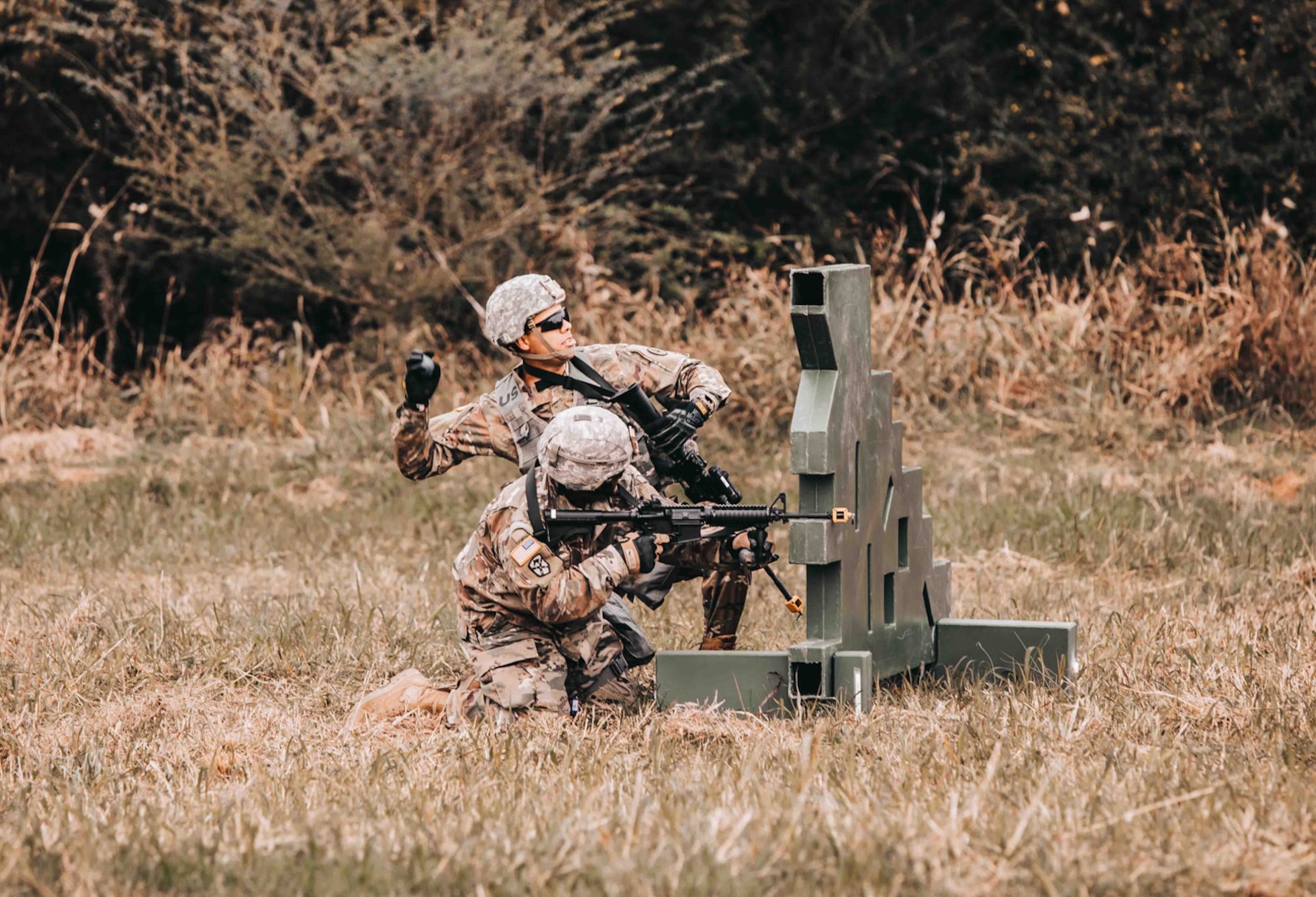 Members of the Tennessee National Guard’s 208th Area Support Medical Company move through a hand grenade qualification course Nov. 3, 2021, at Smyrna’s volunteer training site. The unit is deploying to five countries in December.