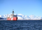 The Seattle-based Coast Guard Cutter Polar Star (WAGB 10) sits at anchor in Taylor Bay, Alaska, Feb. 10, 2020, ahead of their scheduled logistics stop in Juneau, Alaska, near the end of their months-long Arctic deployment. In addition to Polar Star's strategic national security objectives, the nation's sole heavy icebreaker sailed north with scientists and researchers aboard to better understand how to operate year-round in Arctic waters. U.S. Coast Guard photo by Petty Officer 1st Class Cindy Oldham.