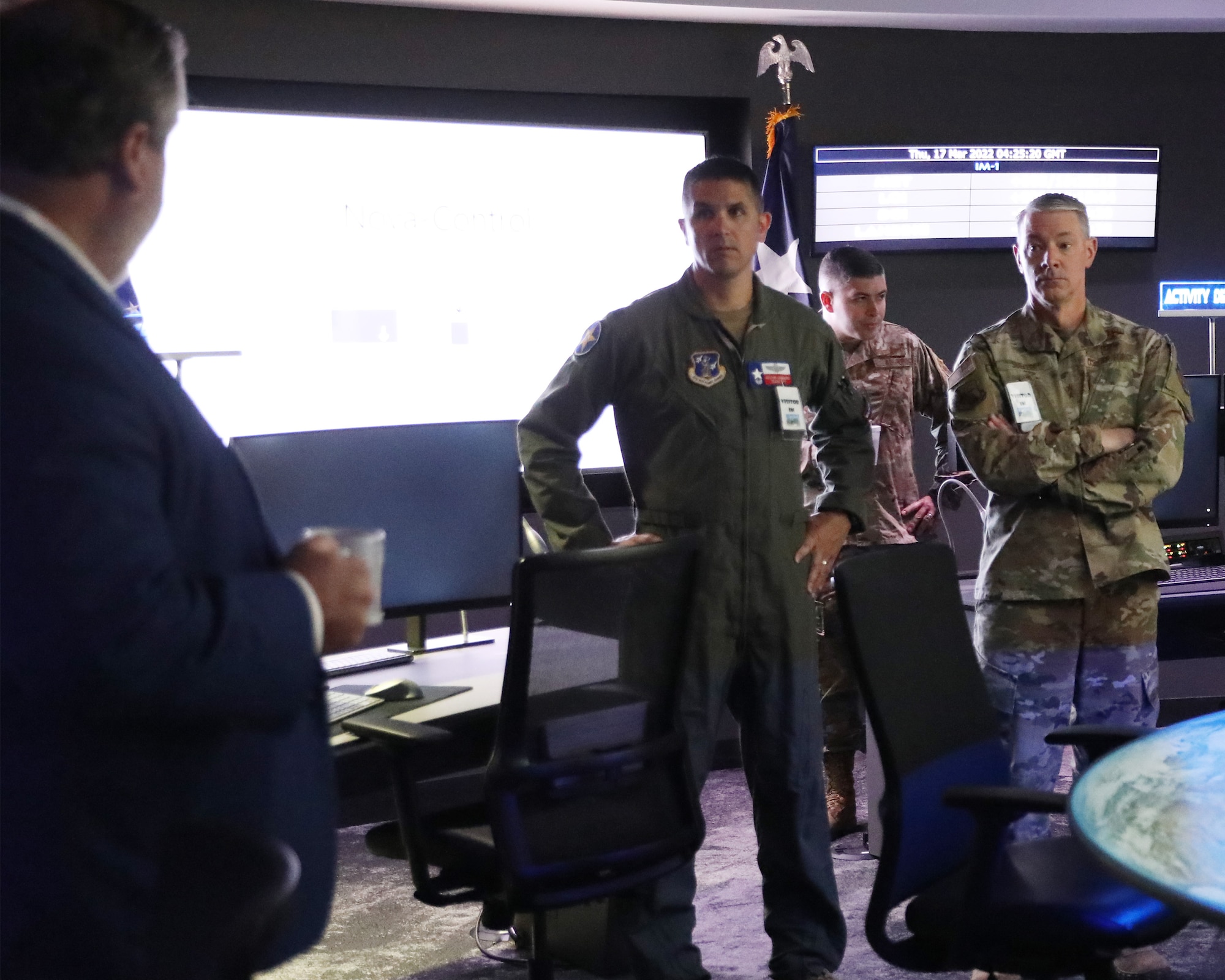 147th Attack Wing and NGB Space Operations Leaders recieve a briefing at Intuitive Machines.