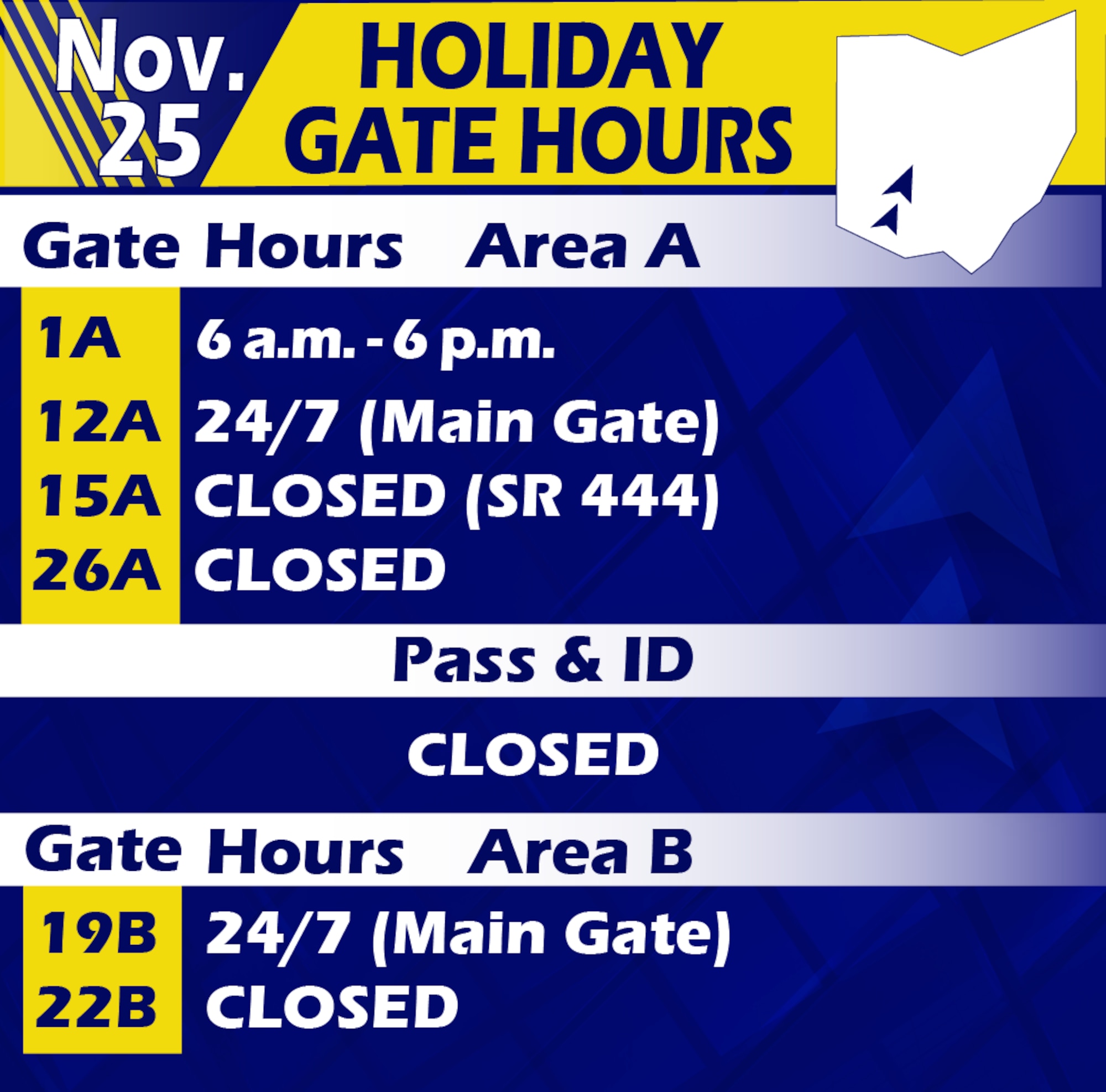 Holiday Gate Hours