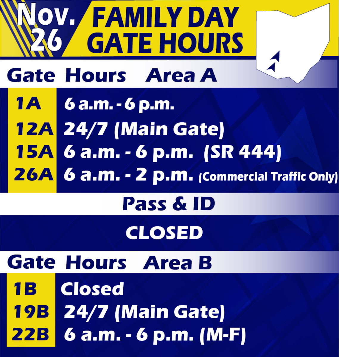 Base Announces Thanksgiving Holiday Hours of Operation > Wright-Patterson AFB > Article Display