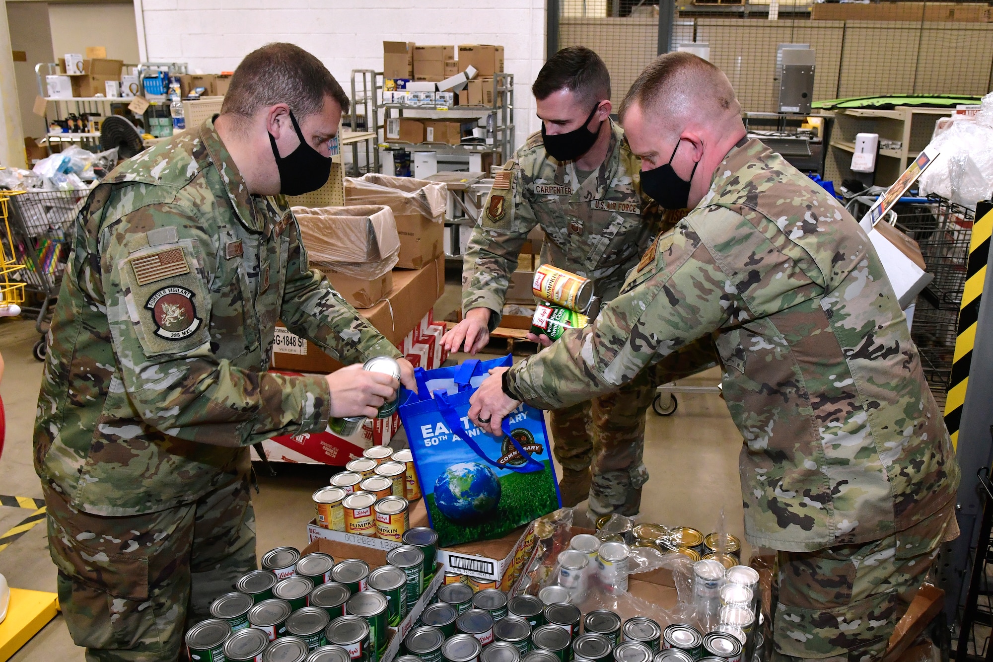 (Left to right) First Sergeants Senior Master Sgt. Shaun Comley, 388th Maintenance Squadron, Master Sgt. Brian Carpenter, 75th Medical Group, and Master Sgt. Randy Hassenplug.