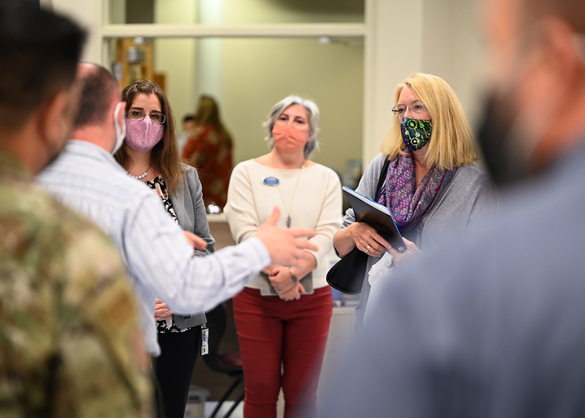 Gen Minihan's wife tours the Walter Community Support Center.