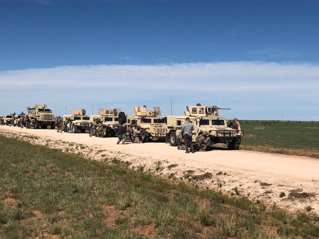 Airmen and video production teams create a Special Warfare commercial at a bombing range near Cannon Air Force Base, N.M., Sept. 24, 2019.