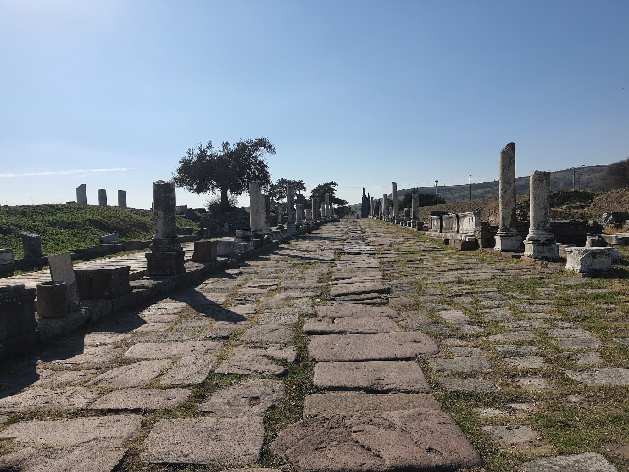The sacred road in Asclepionin located in Pergamon, Turkey,