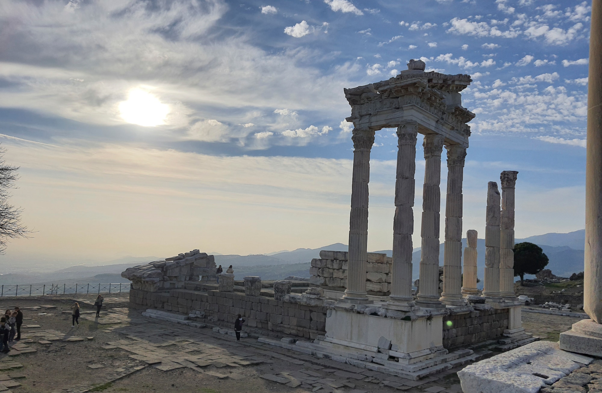 A view of the Trajan Temple in Pergamon, Turkey