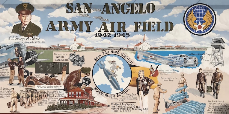 A mural of San Angelo and the historical Army Air Field, which is now Goodfellow Air Force Base.  (Courtesy photo)