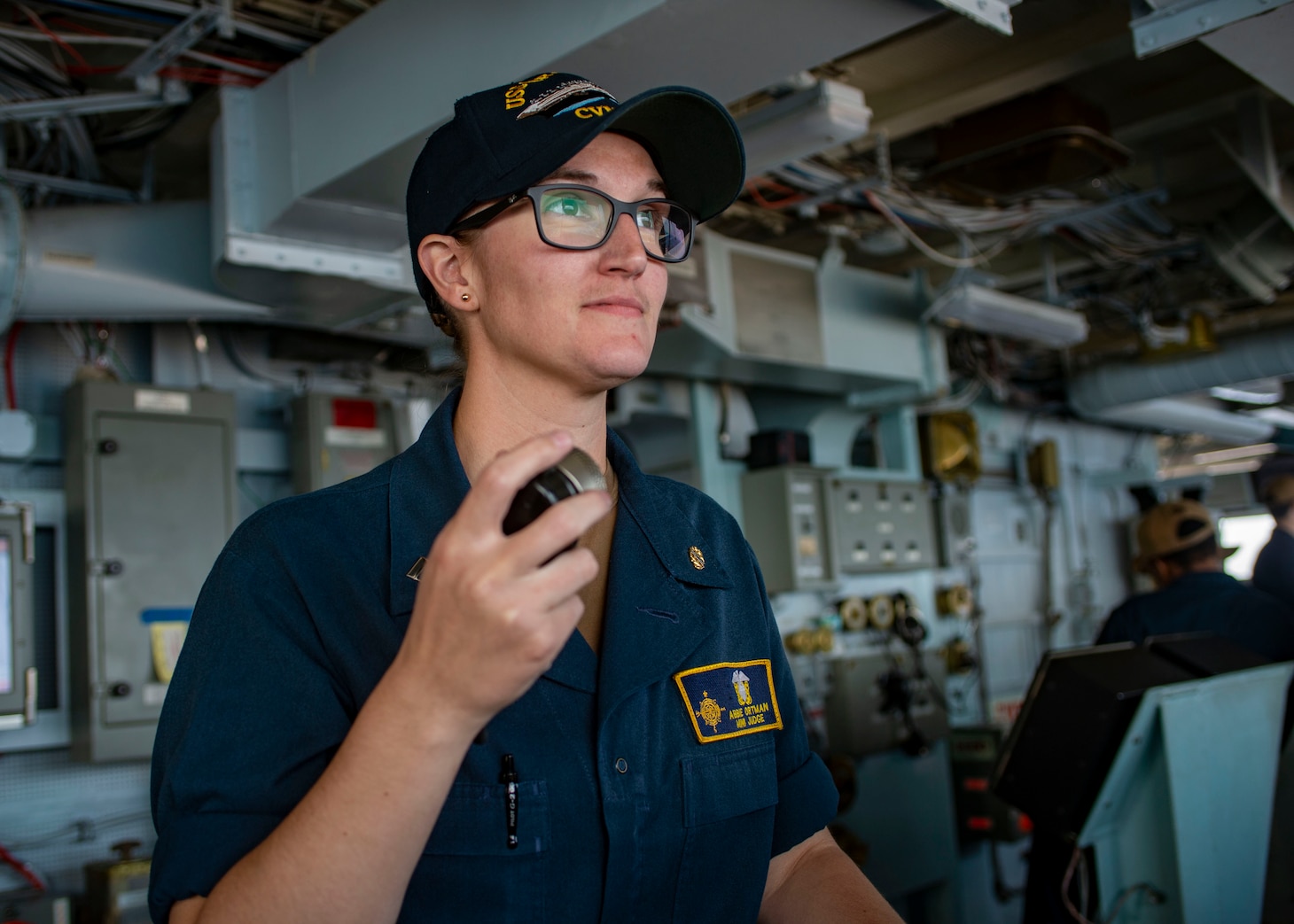 Lt. Abbie Ortman served as the "voice" of the Full Ship Shock Trials for the USS Gerald R. Ford (CVN 78).