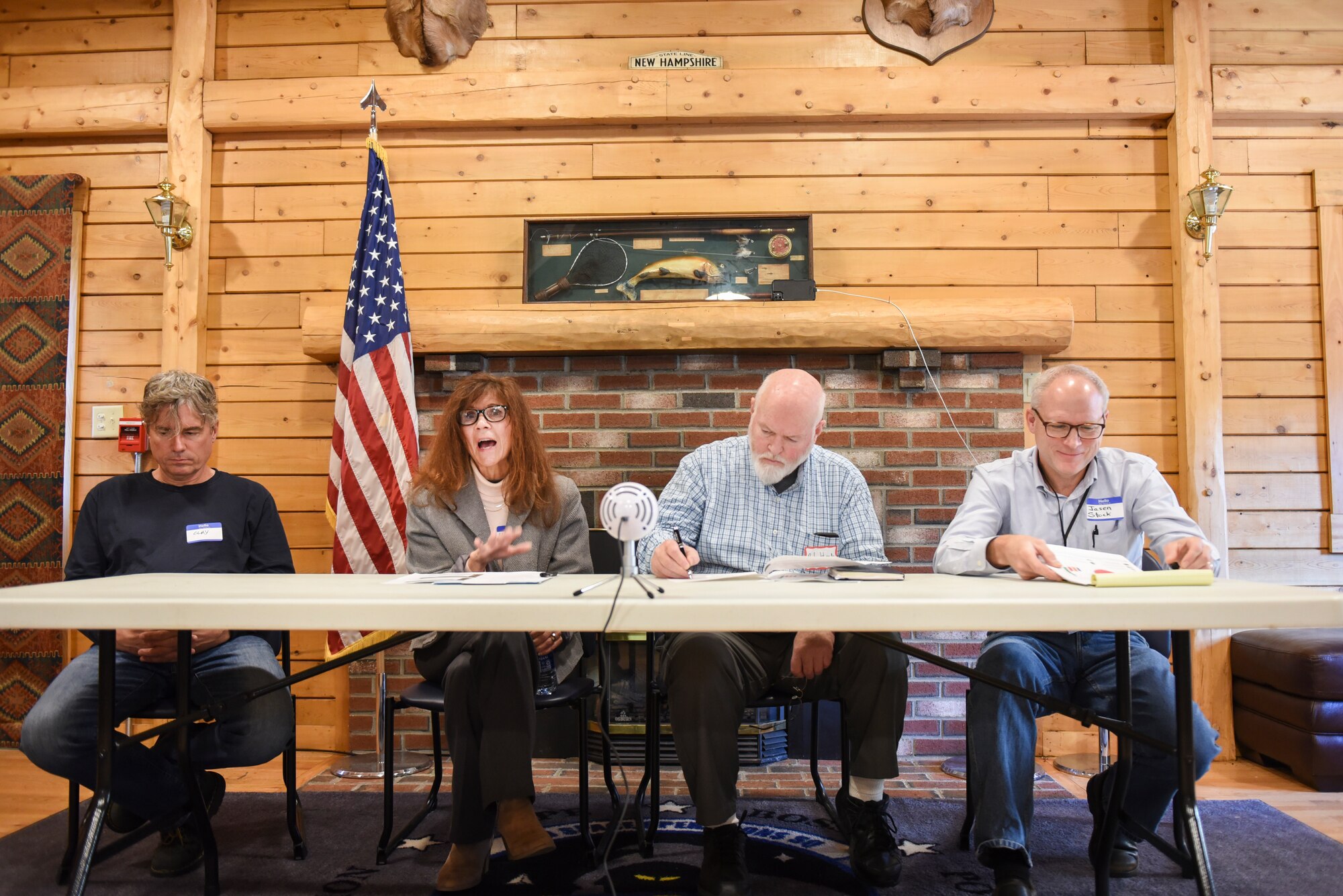 Panelists at the New Boston Space Force Station, New Hampshire Wood Energy Summit shared their experiences and perspectives on wood energy and fielded questions from the local audience on base, Oct. 20, 2021.