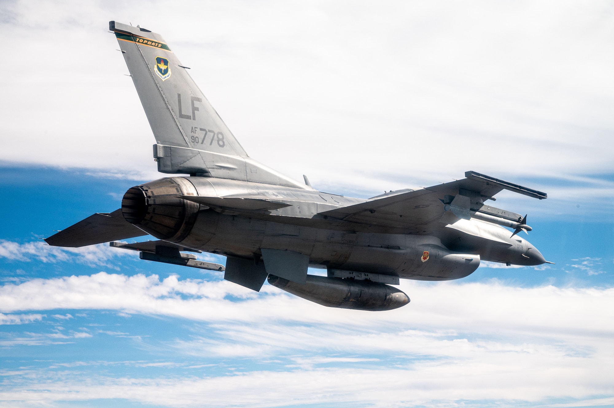 F-16 Fighting Falcon flies over Phoenix