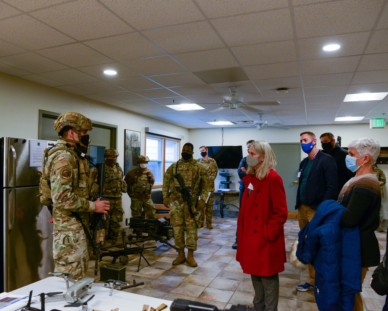 Members of the Nuclear Weapons Council (NWC) meet Security Forces Airman at a missile alert facility at Minot Air Force Base, N.D., Nov. 17, 2021. Members of the NWC visited Airmen and facilities at Minot to discuss installation-level operations and efforts impacted by the council’s decisions and guidance. Representatives from the Department of Defense, Department of Energy, and National Nuclear Security Administration comprise the council and the trip to Minot AFB was the first time the NWC visited a Department of Defense installation under the current administration. (U.S. Air Force photo by Airman 1st Class Evan Lichtenhan)