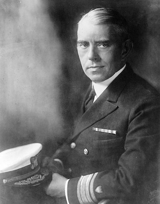 Posed official photograph of the Coast Guard commandant, Rear Adm. Frederick Billard (U.S. Coast Guard)
