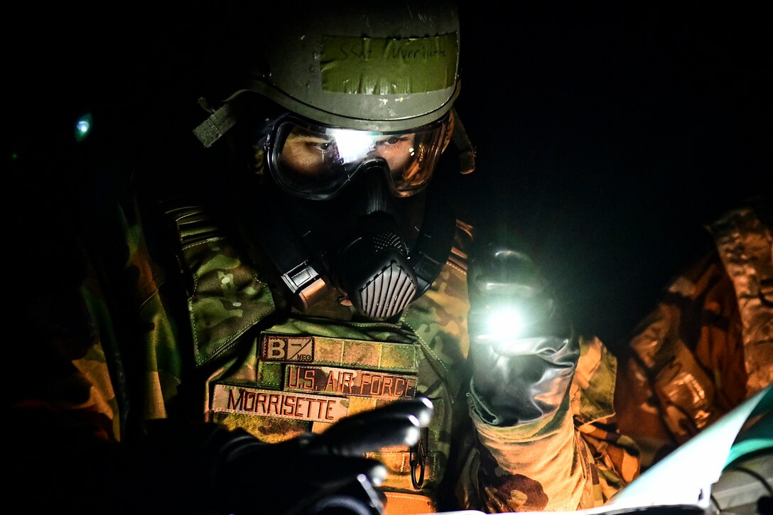 An Airman sets up a temporary tower site.