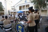 211119-N-GW139-1016 NAVAL SUPPORT ACTIVITY NAPLES, Italy (Nov. 19, 2021) Chief Musician Joel Packer conducts the U.S. Naval Forces Europe and Africa Band before a Chief Petty Officer pinning ceremony onboard U.S. Naval Support Activity Naples (NSA), Nov. 19, 2021. NSA Naples is an operational ashore base that enable U.S., allied, and partner nation forces to be where they are needed, when they are needed to ensure security and stability in Europe, Africa, and Southwest Asia. (U.S. Navy Photo by Mass Communication Specialist 1st Class Eric Coffer)