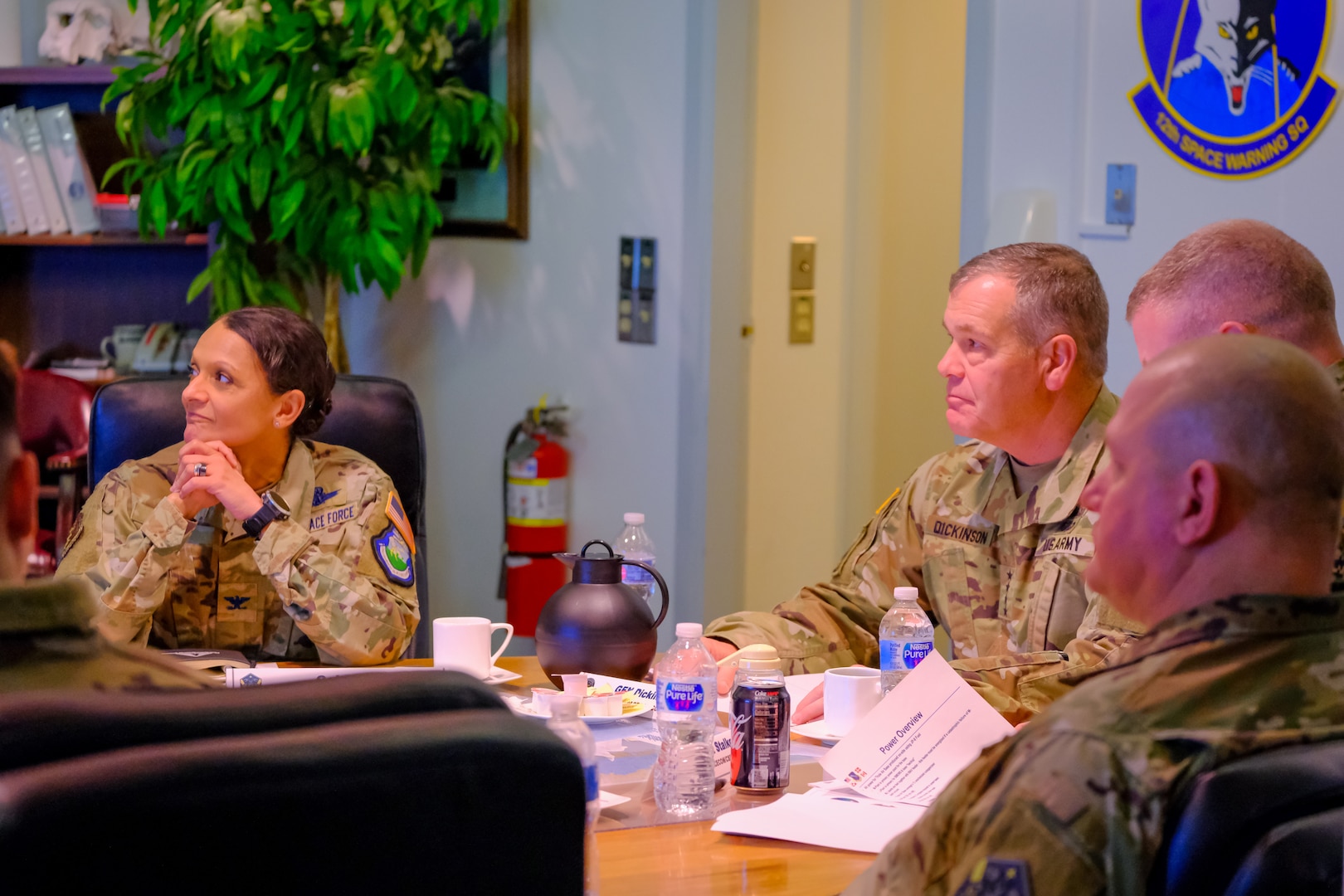 General talks to service members at Thule Air Base, Greenland.