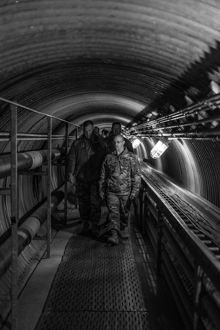 General talks to service members at Thule Air Base, Greenland.