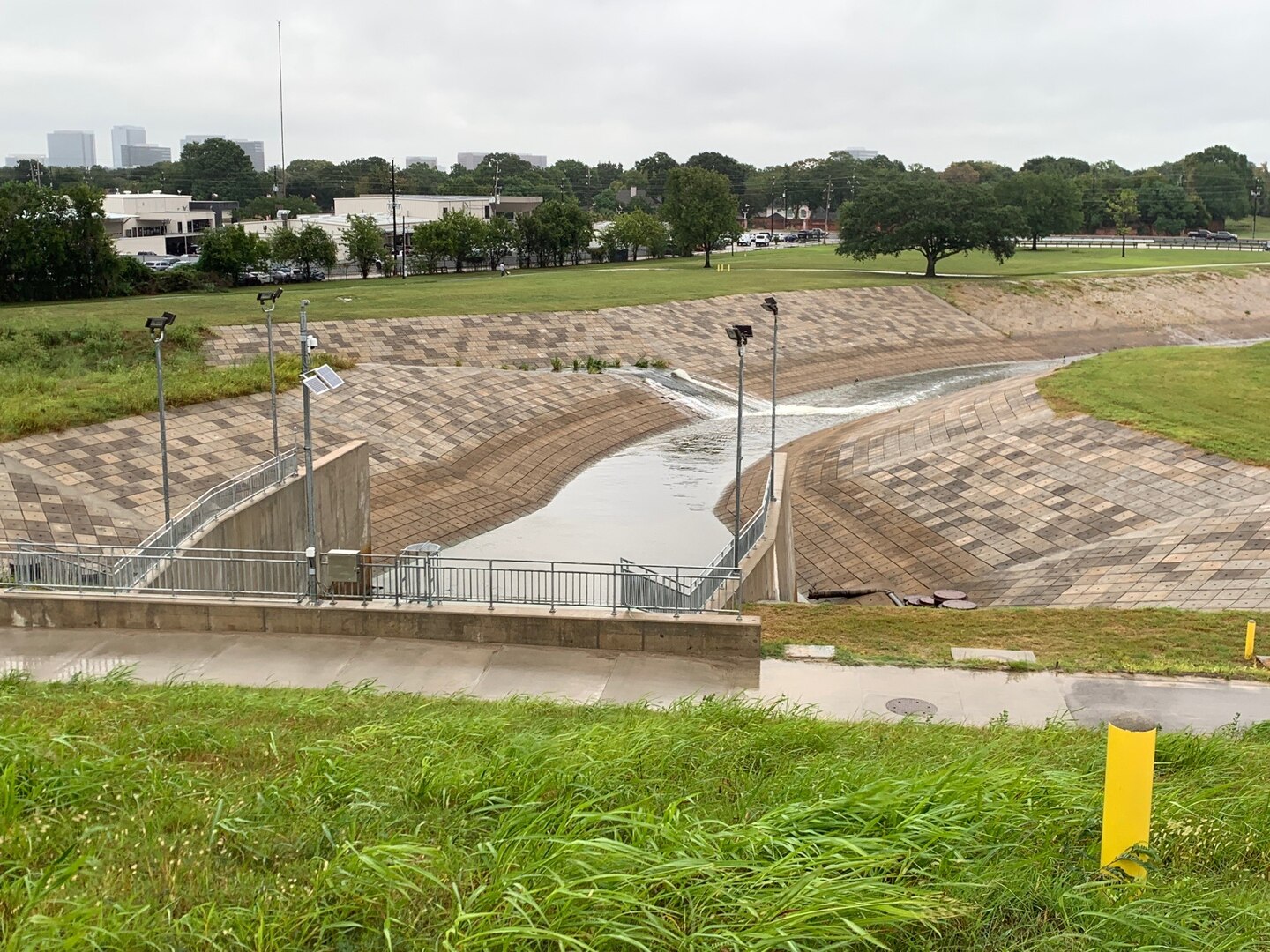 Downstream view of the Addicks Dam, in Houston Texas.