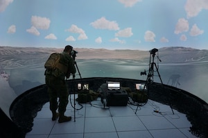 photo of man standing in virtual environment