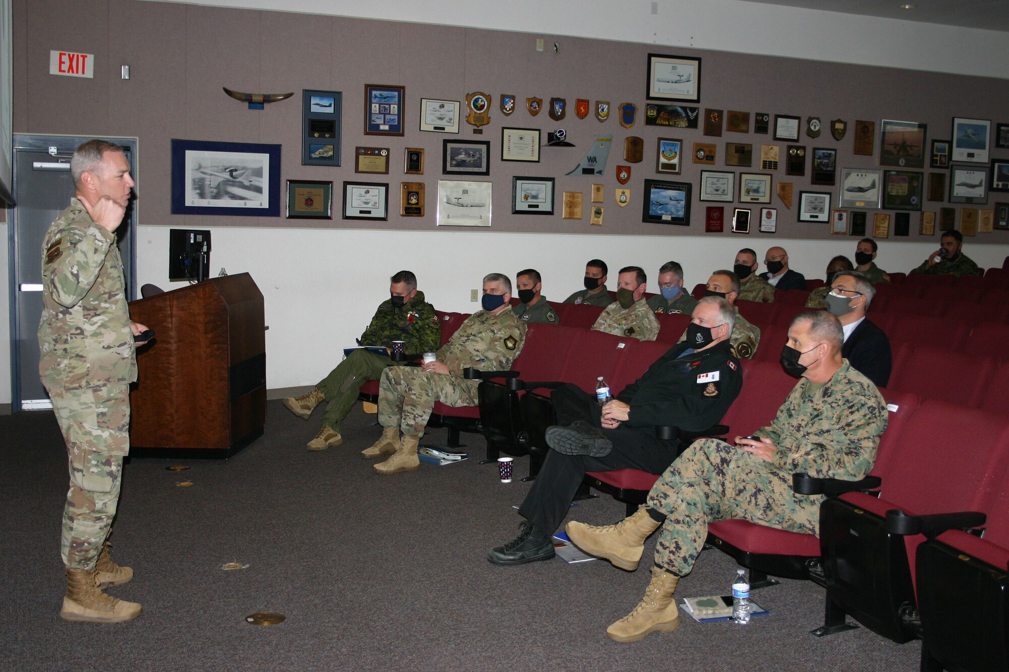 U.S. Airman briefs group