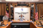 Vice Adm. Datuk Abu Bakar bin Md Ajis, Commander, Western Fleet, Royal Malaysian Navy, provides opening remarks for Maritime Training Activity (MTA) Malaysia 2021 during a virtual ceremony, Nov. 23. MTA Malaysia is a continuation of 27 years of U.S. Navy and Royal Malaysian Navy serving to enhance mutual capabilities in ensuring maritime peace and stability.