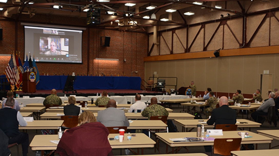 Air Force Lt. Gen. James Slife speaks at the Defense Logistics Agency Aviation’s Senior Leader Conference Nov 16, 2011,