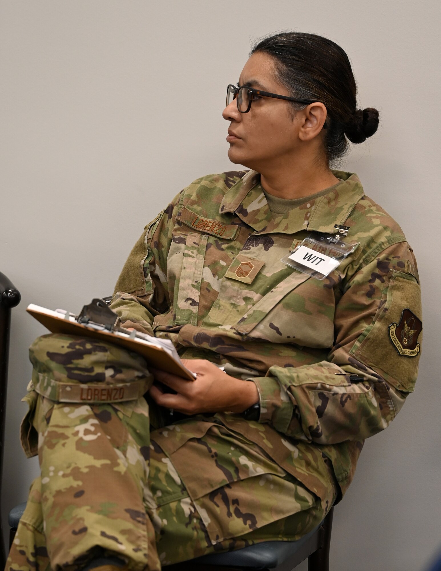 woman sitting down