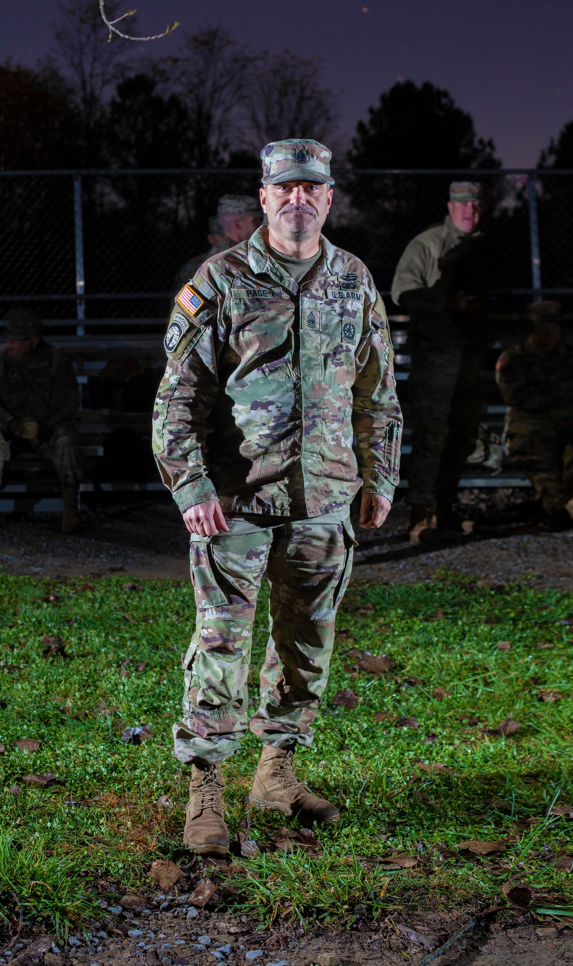 Command Sgt. Major David Page with the Kentucky National Guard poses for a portrait at Wendell H. Ford Regional Training Center in Greenville, Ky. on November 11, 2021.  This portrait is for the Kentucky Documentary Photographic Project to document the visual history of Kentuckians over time (Photo by James R. Southard, Kentucky Documentary Photographic Project).