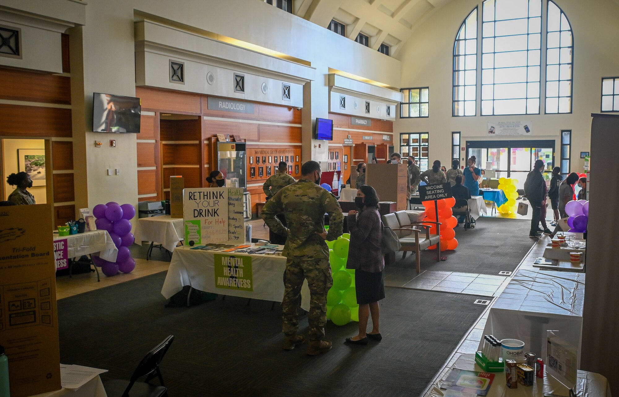 Members from the 36th Medical Group participate in the 36th Wing 1st Annual Health Fair at Andersen Air Force Base, Guam, Nov. 18, 2021.
