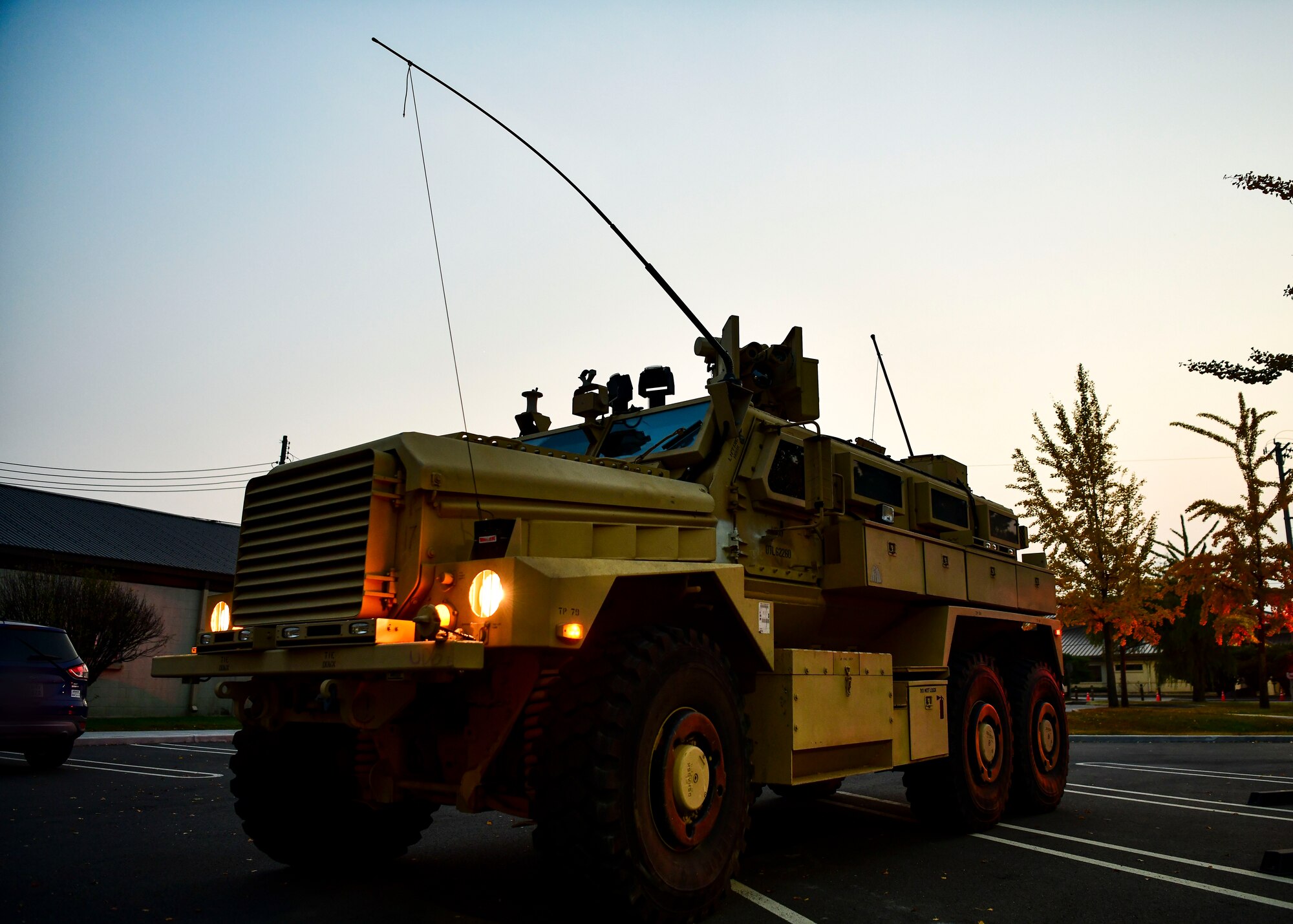 The 8th Civil Engineer Squadron Explosive Ordnance Disposal flight arrives on scene to a simulated unexploded ordnance alert during routine training at Kunsan Air Base, Republic of Korea, Nov. 4, 2021. EOD specialists are trained to detect, disarm and dispose of explosive threats in the most extreme environments and serve as the U.S. Air Force’s bomb squad. (U.S. Air Force photo by Staff Sgt. Jesenia Landaverde)
