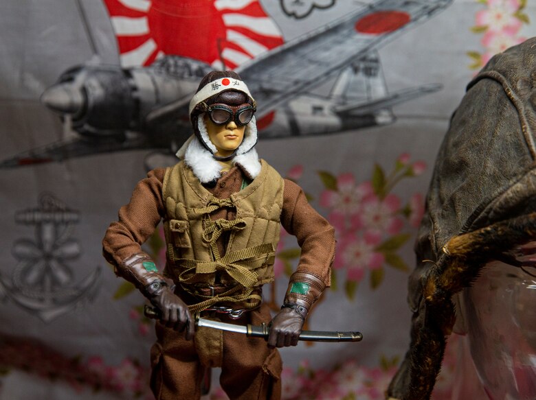 A figurine is displayed at the Battle of Okinawa Historical Display on Camp Kinser, Okinawa, Japan, Nov. 22, 2021. For the first time since the COVID-19 pandemic began, students with Okinawa International University were able to visit Camp Kinser and participate in a guided tour of the base. The tour included a question and answer interactive class between the students and Marines, a visit to the Battle of Okinawa Historical Display, lunch at the Camp Kinser Mess Hall, and was followed by a walkthrough of Marines’ living quarters. (U.S. Marine Corps photo by Lance Cpl. Alex Fairchild)