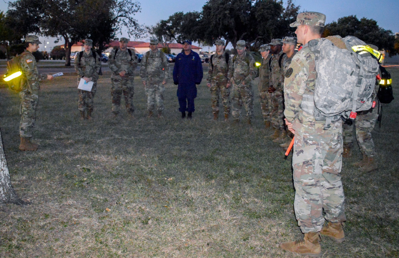 Brooke Army Medical Center psychology and social work interns and residents participate in a pre-dawn 2-mile memorial road march at Joint Base San Antonio-Fort Sam Houston Nov. 19