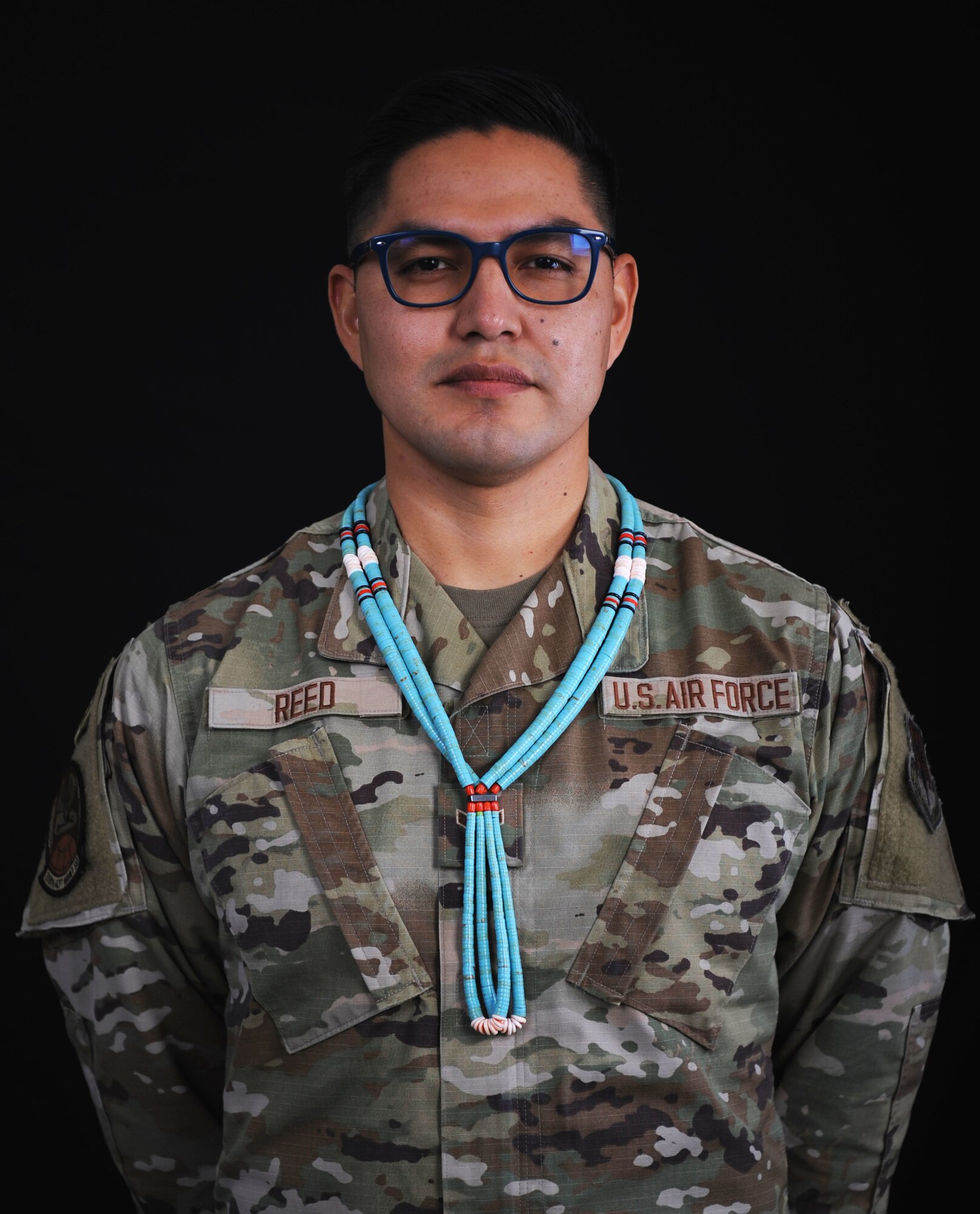 Airman 1st Class Verneon Reed, 319th Aircraft Maintenance Squadron Detachment 1 RQ-4 Global Hawk maintainer poses for a photo Nov. 17, 2021, at Beale Air Force Base, California.