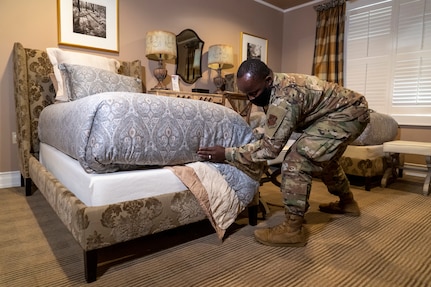 Airmen working in Fisher House for Families of the Fallen, Dover Air Force Base, Delaware.