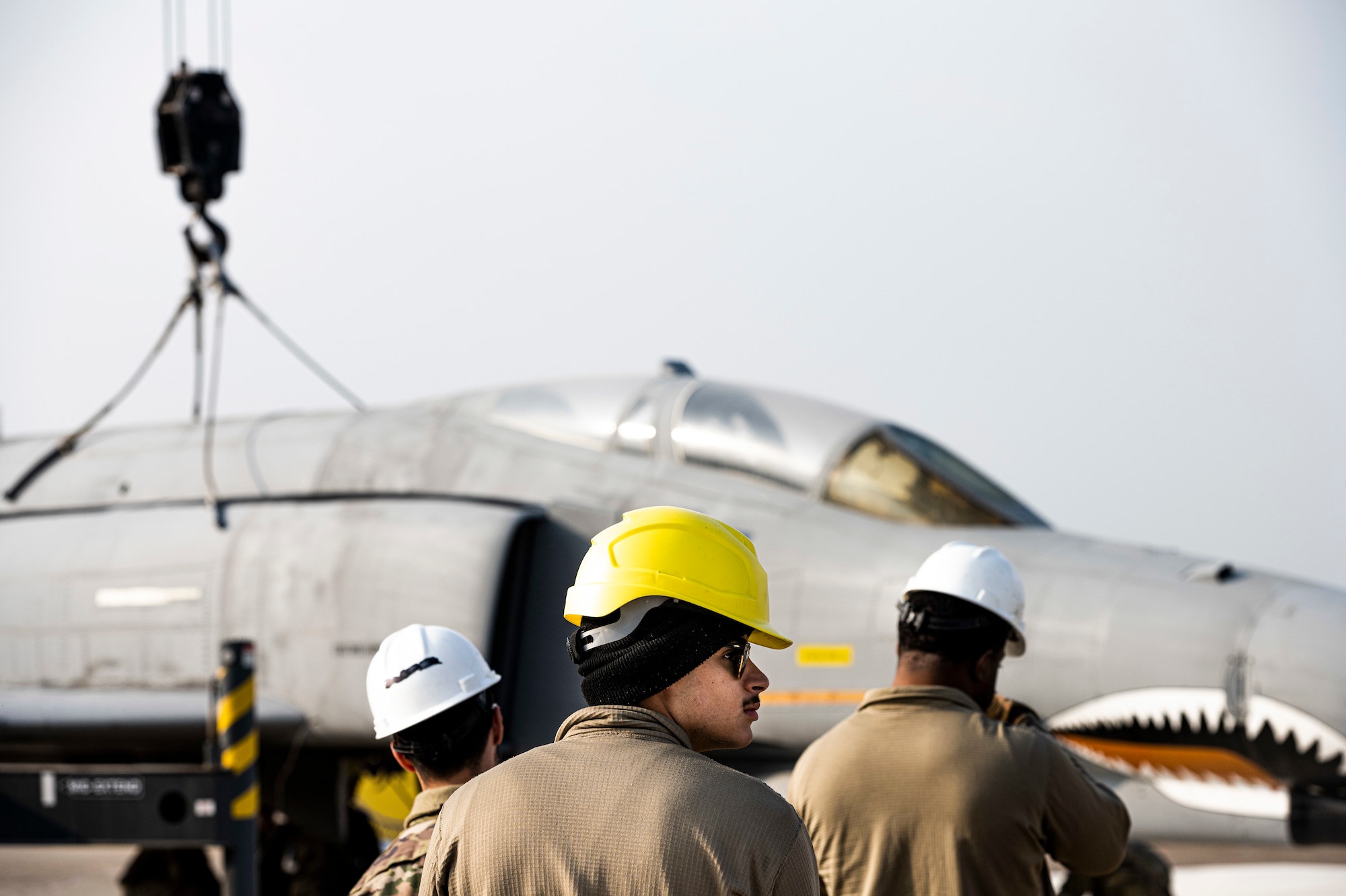 Airmen from the 39th Maintenance Squadron’s Crash Damaged Disabled Aircraft Recovery team conducted a crane-lift exercise at Incirlik Air Base, Turkey, Nov. 23, 2021.