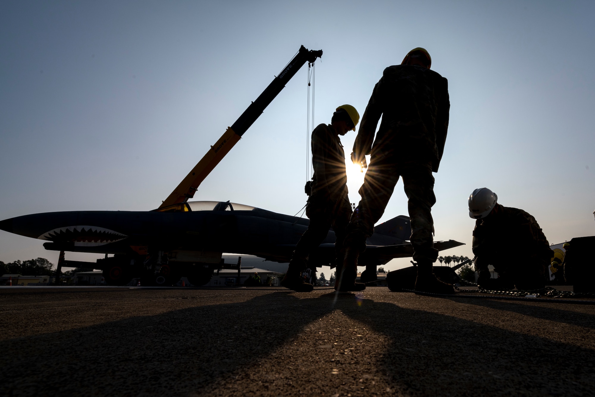 Airmen from the 39th Maintenance Squadron’s Crash Damaged Disabled Aircraft Recovery team conducted a crane-lift exercise at Incirlik Air Base, Turkey, Nov. 23, 2021.