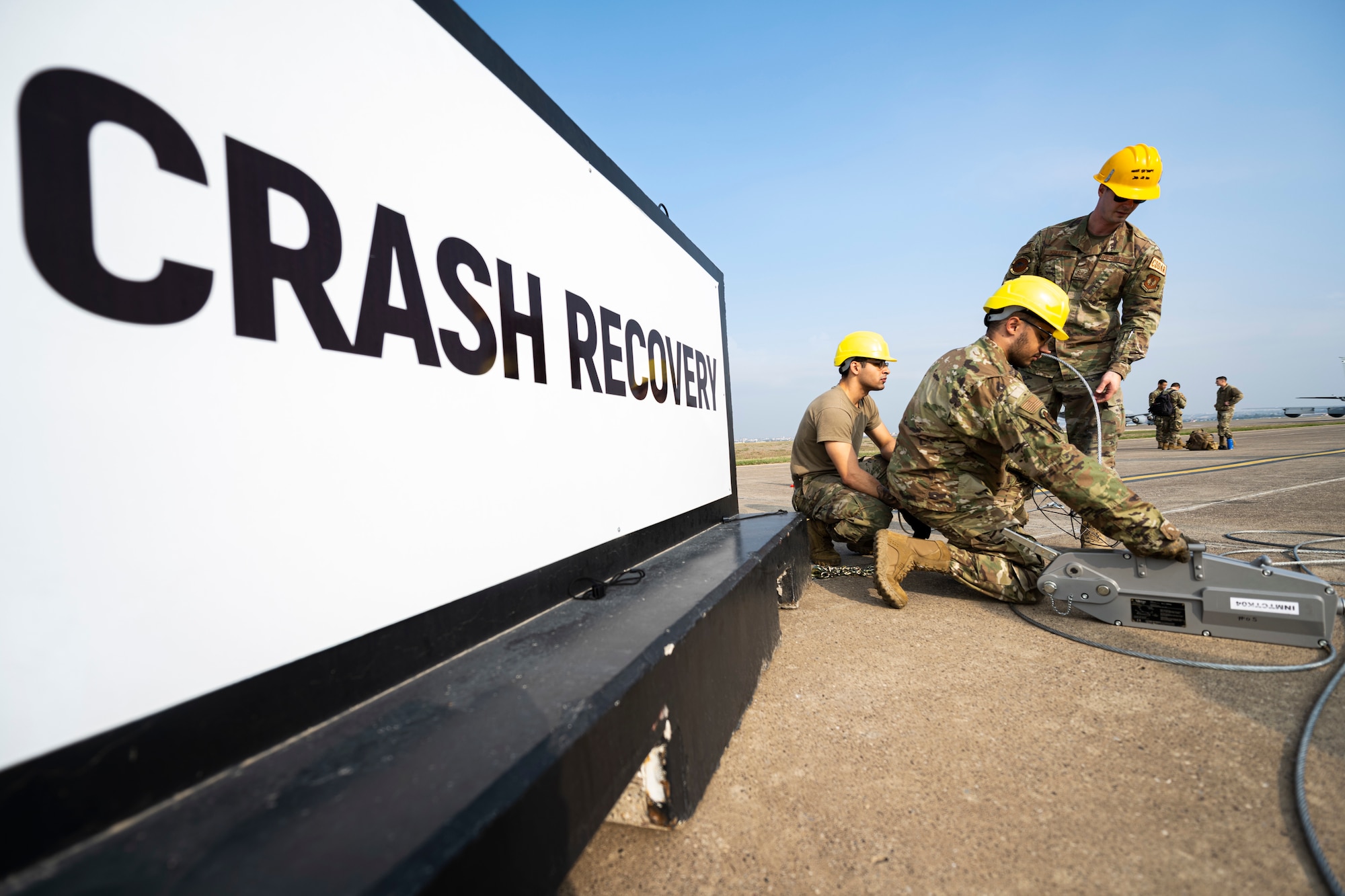 Airmen from the 39th Maintenance Squadron’s Crash Damaged Disabled Aircraft Recovery team conducted a crane-lift exercise at Incirlik Air Base, Turkey, Nov. 23, 2021.