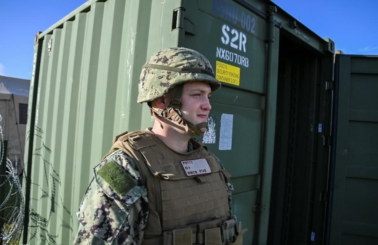 Seebees participate in a joint Communications Exercise (COMMEX) onboard Camp Shields, Okinawa Japan.